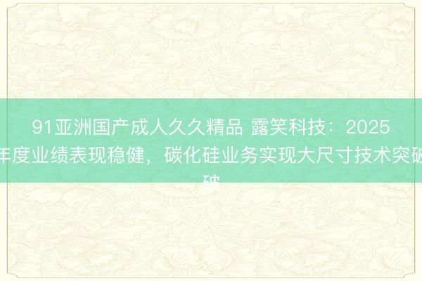 91亚洲国产成人久久精品 露笑科技：2025年度业绩表现稳健，碳化硅业务实现大尺寸技术突破