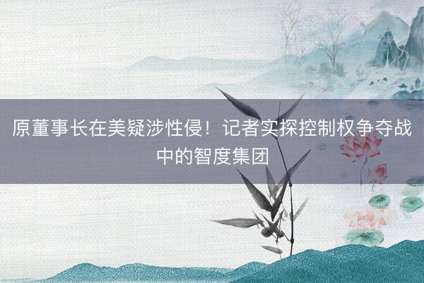 原董事长在美疑涉性侵！记者实探控制权争夺战中的智度集团