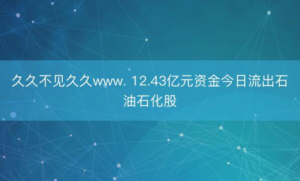 久久不见久久www. 12.43亿元资金今日流出石油石化股