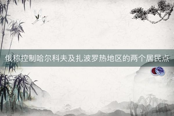 俄称控制哈尔科夫及扎波罗热地区的两个居民点