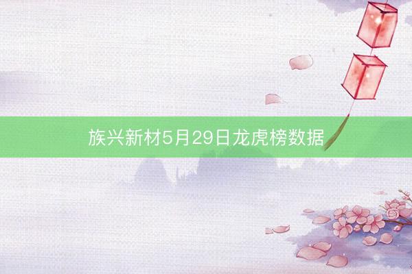 族兴新材5月29日龙虎榜数据