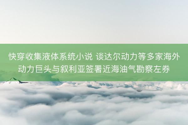 快穿收集液体系统小说 谈达尔动力等多家海外动力巨头与叙利亚签署近海油气勘察左券