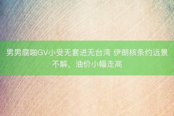 男男腐啪GV小受无套进无台湾 伊朗核条约远景不解，油价小幅走高