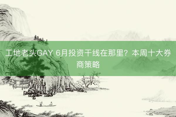 工地老头GAY 6月投资干线在那里？本周十大券商策略