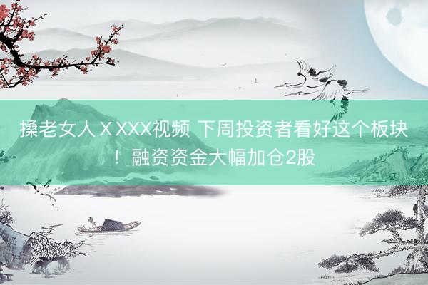 搡老女人ⅩXXX视频 下周投资者看好这个板块！融资资金大幅加仓2股