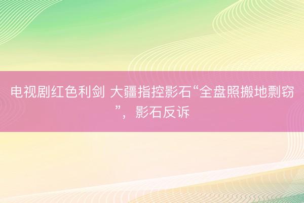 电视剧红色利剑 大疆指控影石“全盘照搬地剽窃”，影石反诉