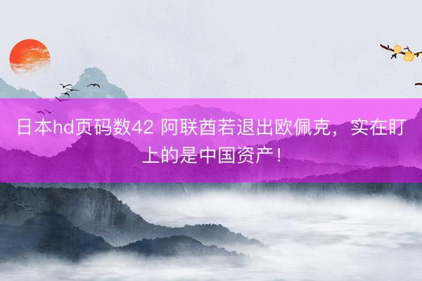 日本hd页码数42 阿联酋若退出欧佩克，实在盯上的是中国资产！