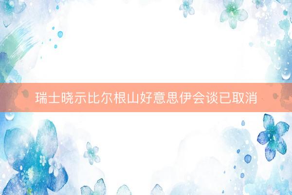 瑞士晓示比尔根山好意思伊会谈已取消