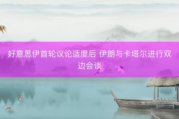 好意思伊首轮议论适度后 伊朗与卡塔尔进行双边会谈